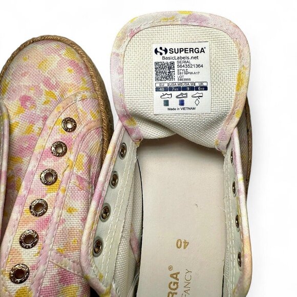 LoveShackFancy Superga Platform Espadrille Sneakers in Perky Peach Size 40 US 9 - Picture 3 of 8